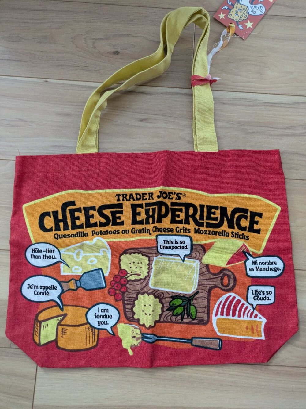 Authentic Trader Joe Cheese Tote Bag